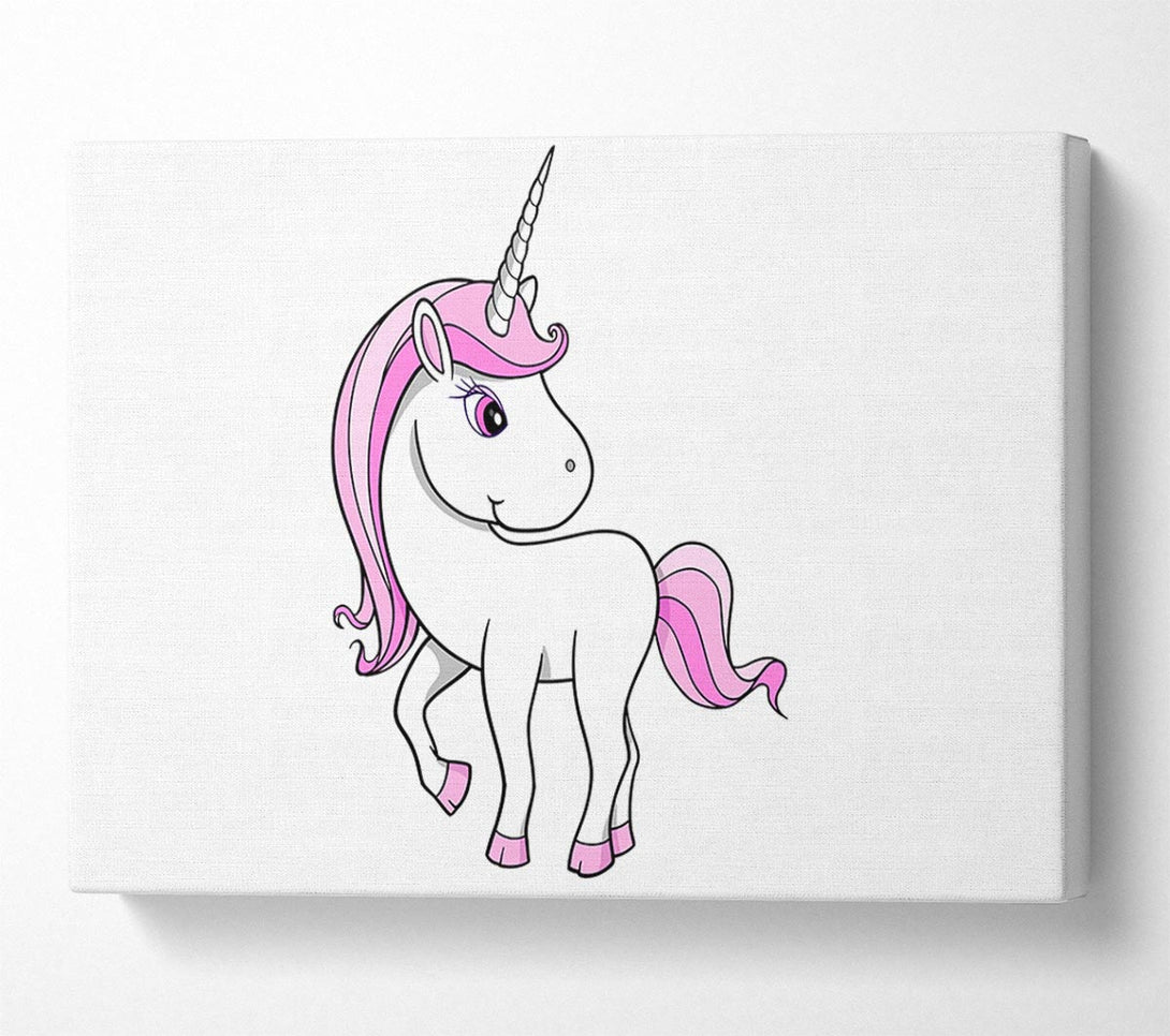  A Canvas Print of Unicorn Walking White Canvas Wall Art