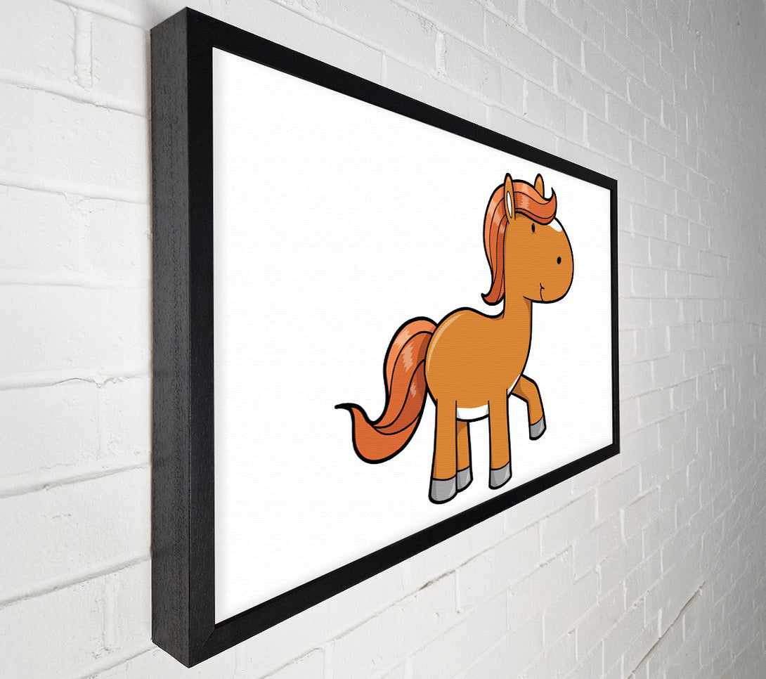  A Canvas Print of Walking Pony Horse White Canvas Art