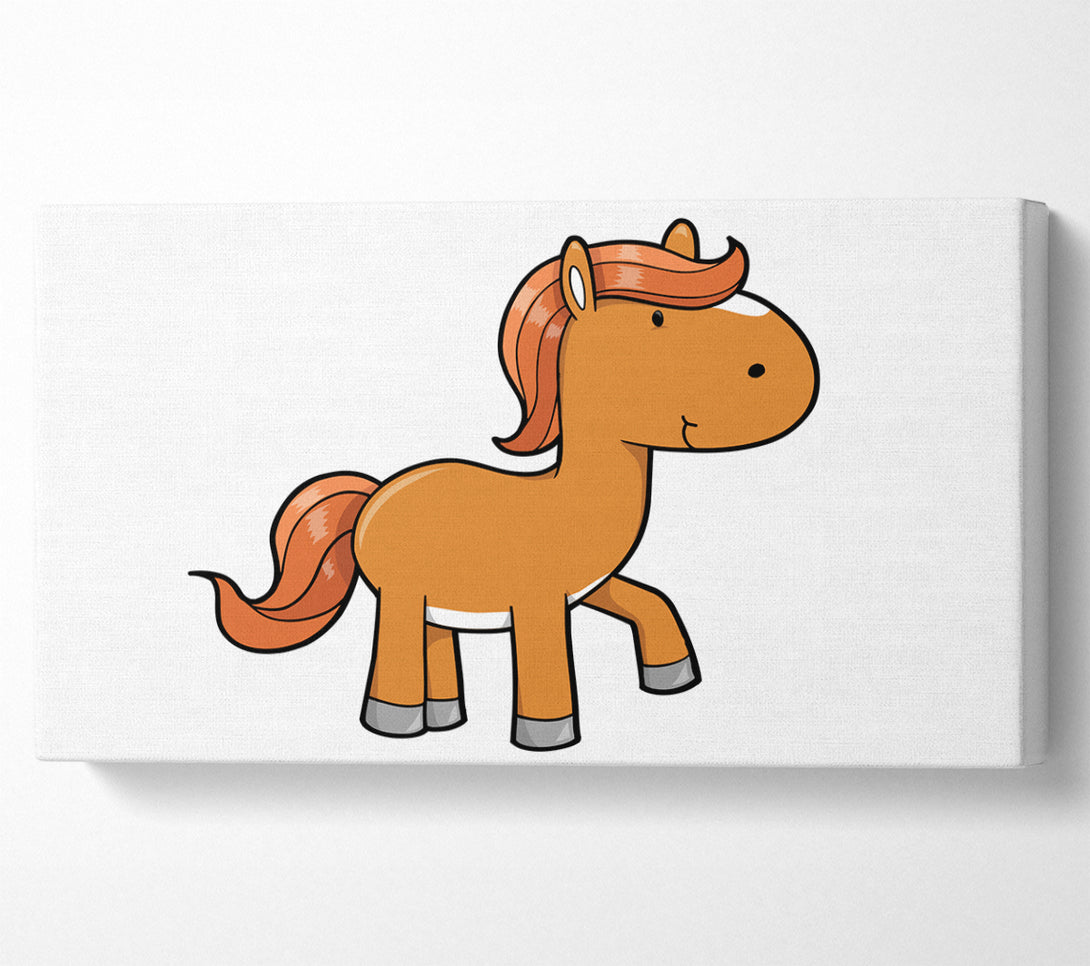  A Canvas Print of Walking Pony Horse White Canvas Art