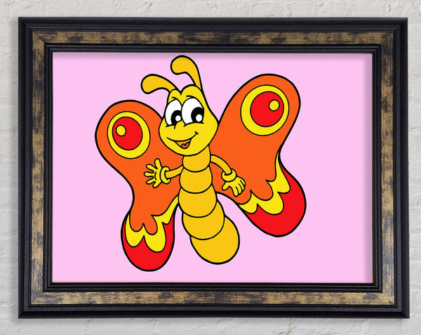Waving Butterfly Pink Framed Print