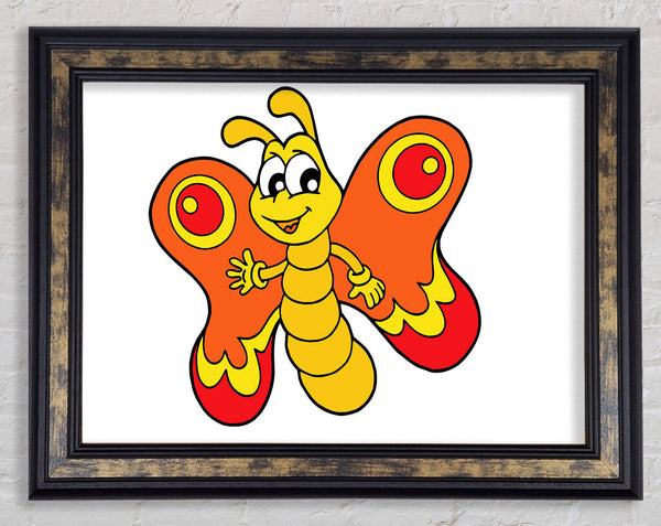 Waving Butterfly White Framed Print