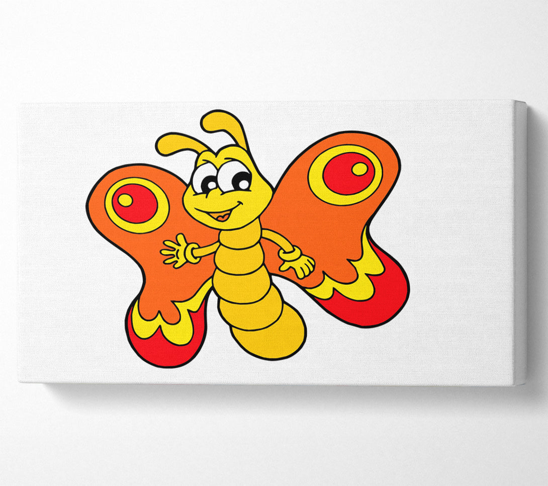  A Canvas Print of Waving Butterfly White Canvas Print