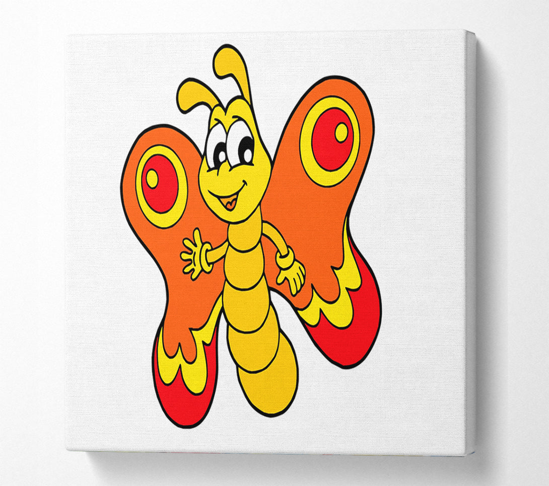  A Canvas Print of Waving Butterfly White Canvas Print