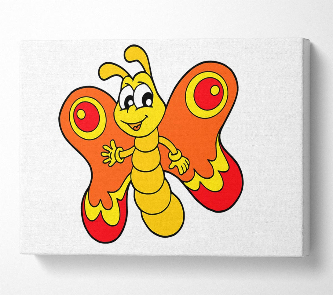  A Canvas Print of Waving Butterfly White Canvas Print