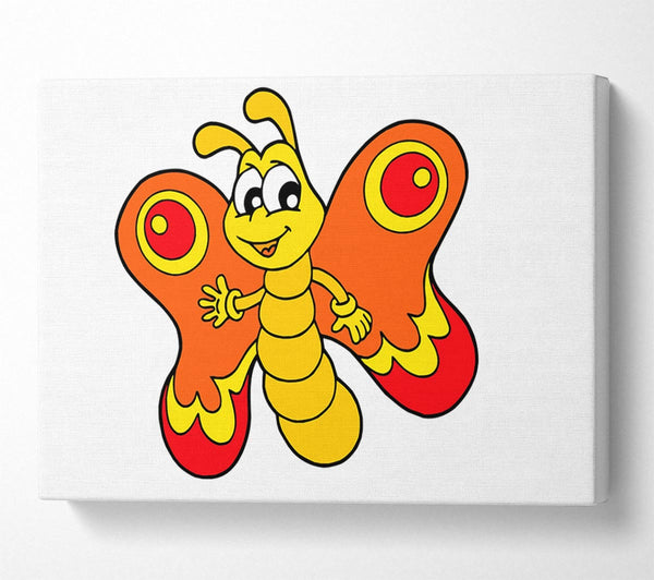  A Canvas Print of Waving Butterfly White Canvas Print