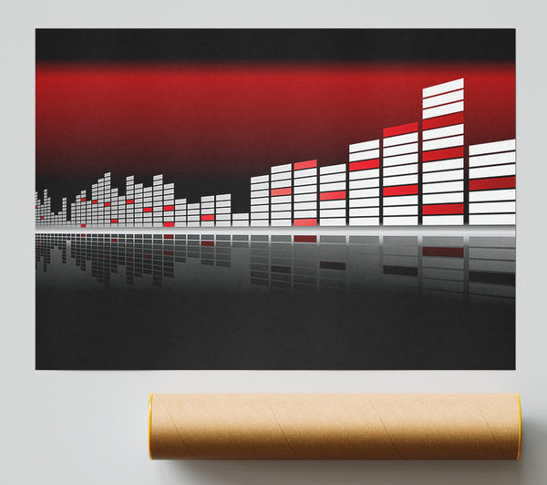 Graphic Equalizer Red Poster