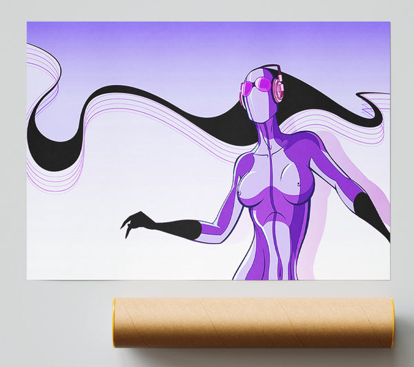 Abstract Purple Alien Print