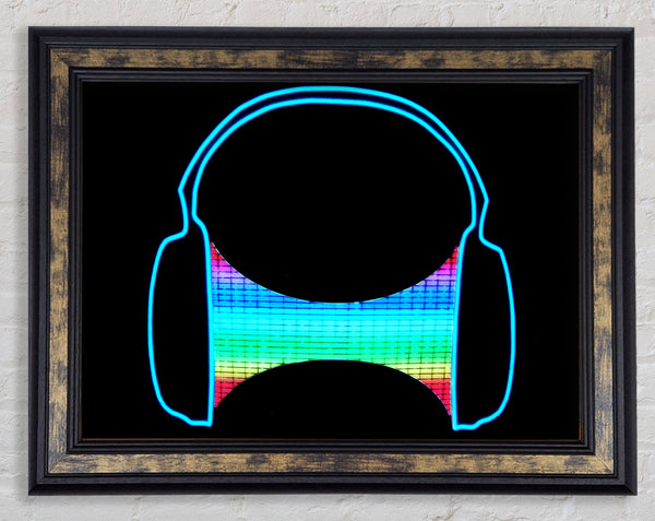 Headphone Funk Black Framed Print