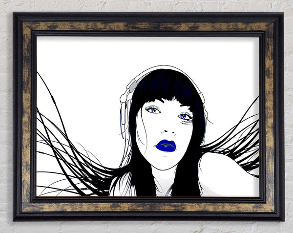 Headphone Girl Framed Print