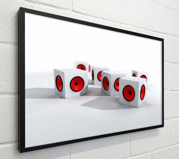 Red Speaker Cubes