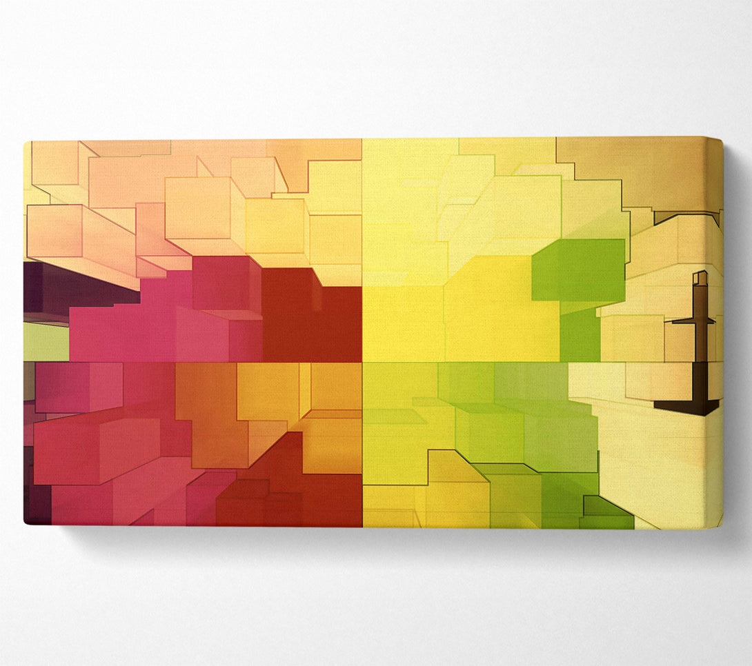  A Canvas Print of 3D Colourful Cubes Canvas Art