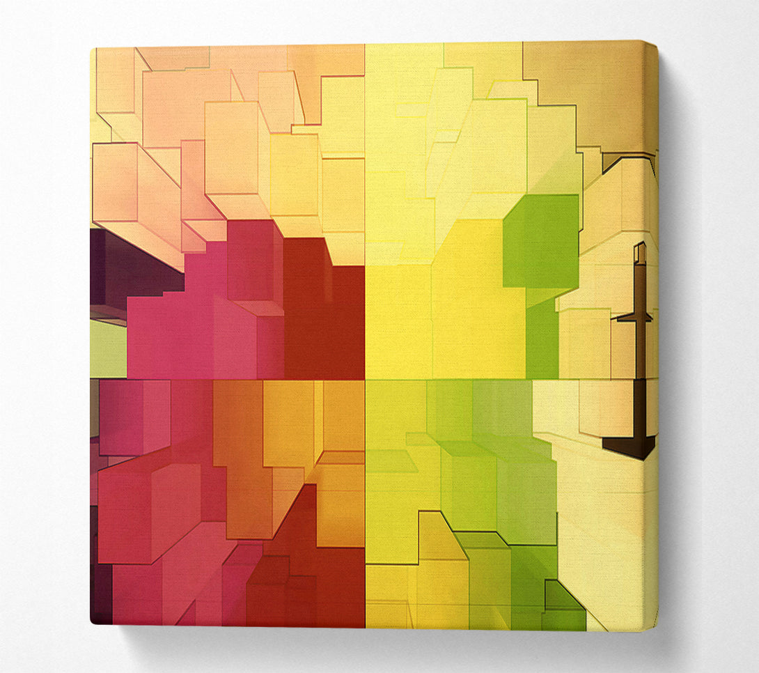  A Canvas Print of 3D Colourful Cubes Canvas Art