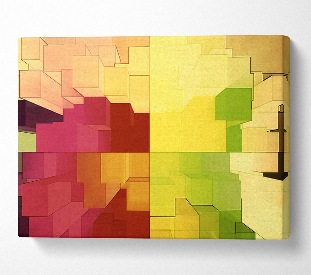  A Canvas Print of 3D Colourful Cubes Canvas Art
