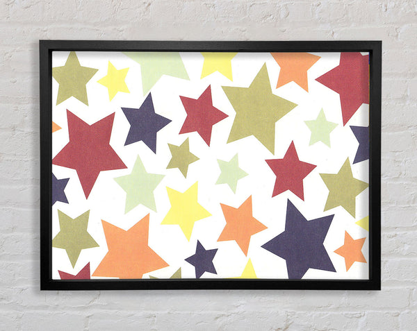 Colourful Stars Framed Print