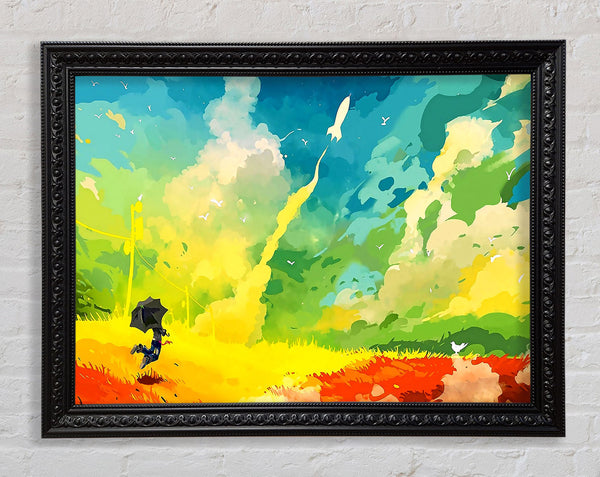Clouds Multicolour Framed Print