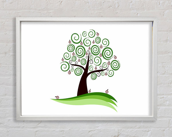Green Cherry Tree Framed Print