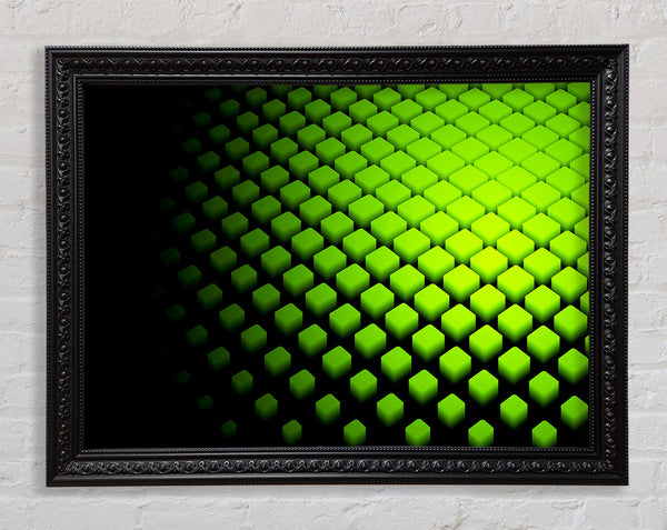 Lime Cubes Framed Print