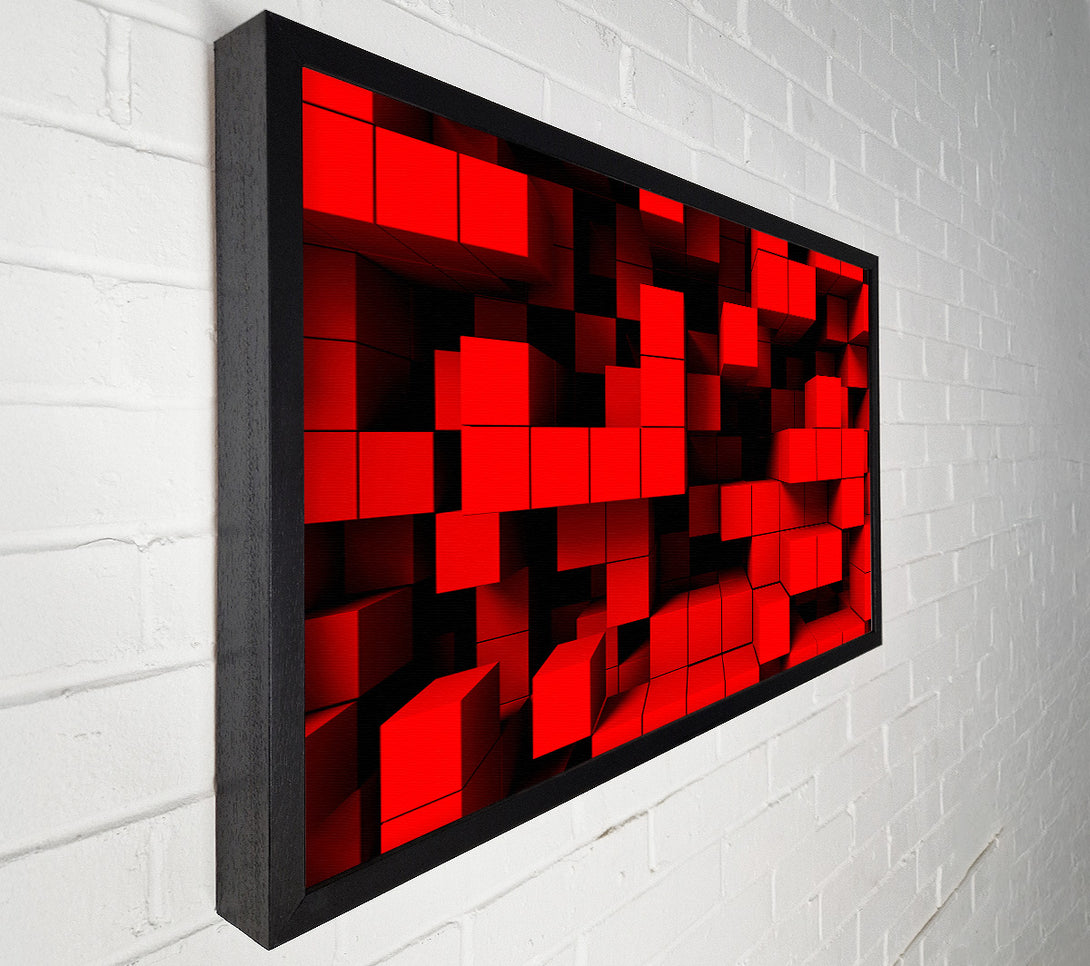  A Canvas Print of Red Cubism Canvas Print