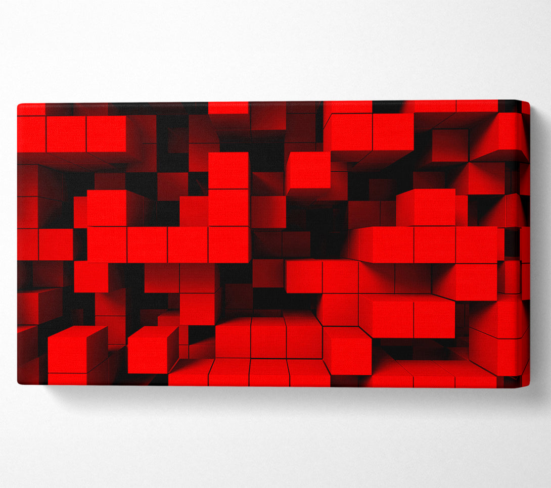  A Canvas Print of Red Cubism Canvas Print