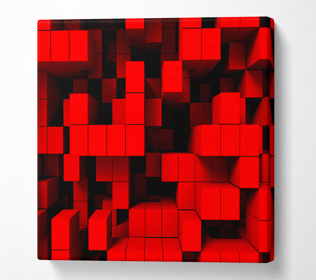  A Canvas Print of Red Cubism Canvas Print