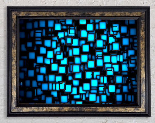 Neon Squares Framed Print
