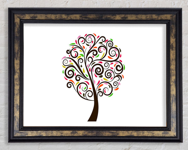 Multi-Coloured Tree Framed Print