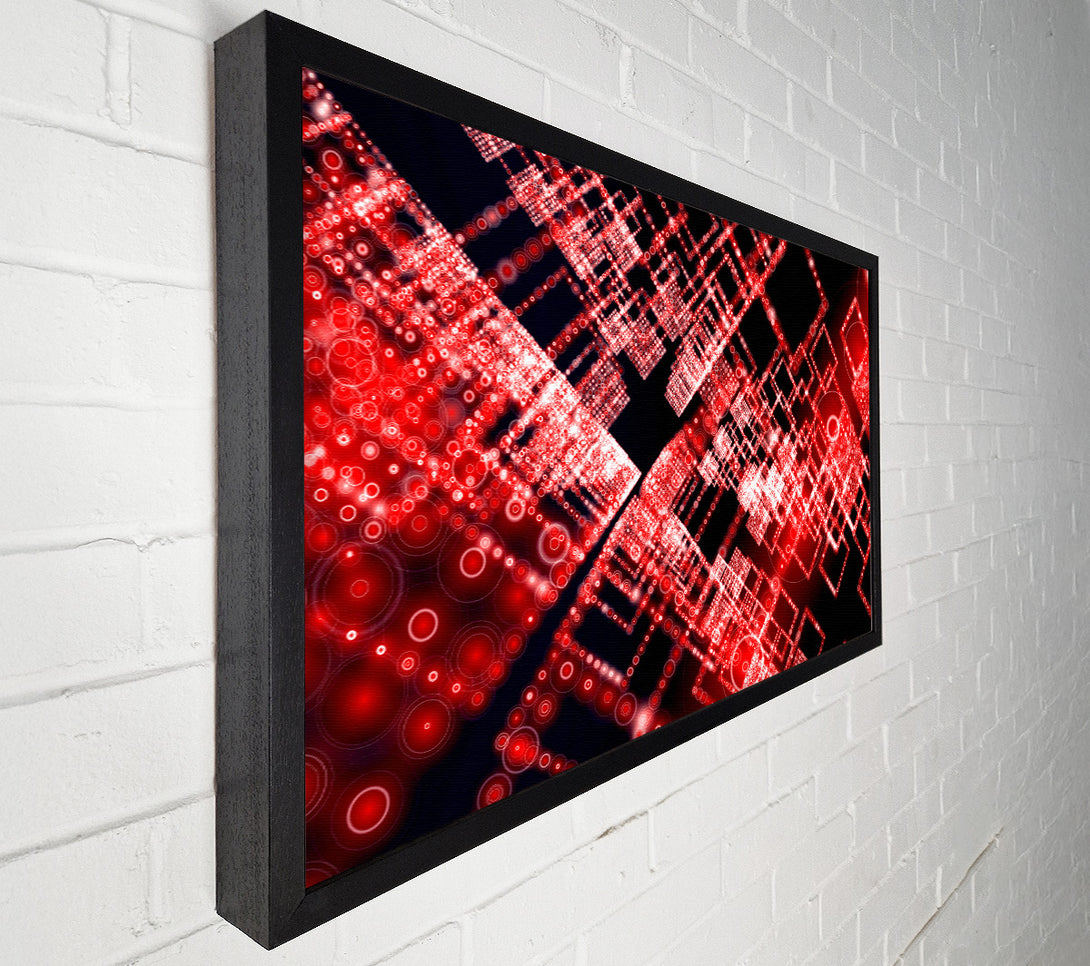  A Canvas Print of Red Surreal City Blocks Canvas Wall Art