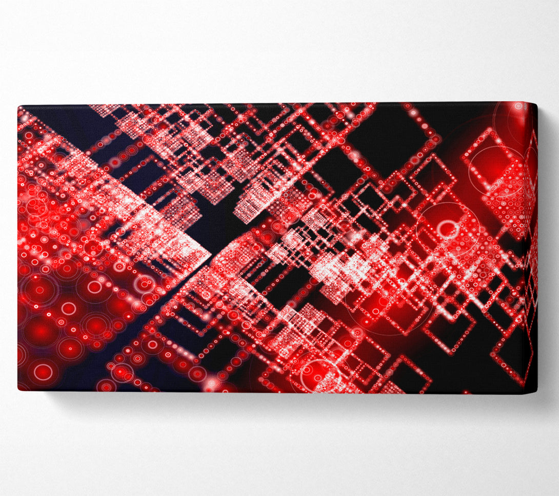  A Canvas Print of Red Surreal City Blocks Canvas Wall Art
