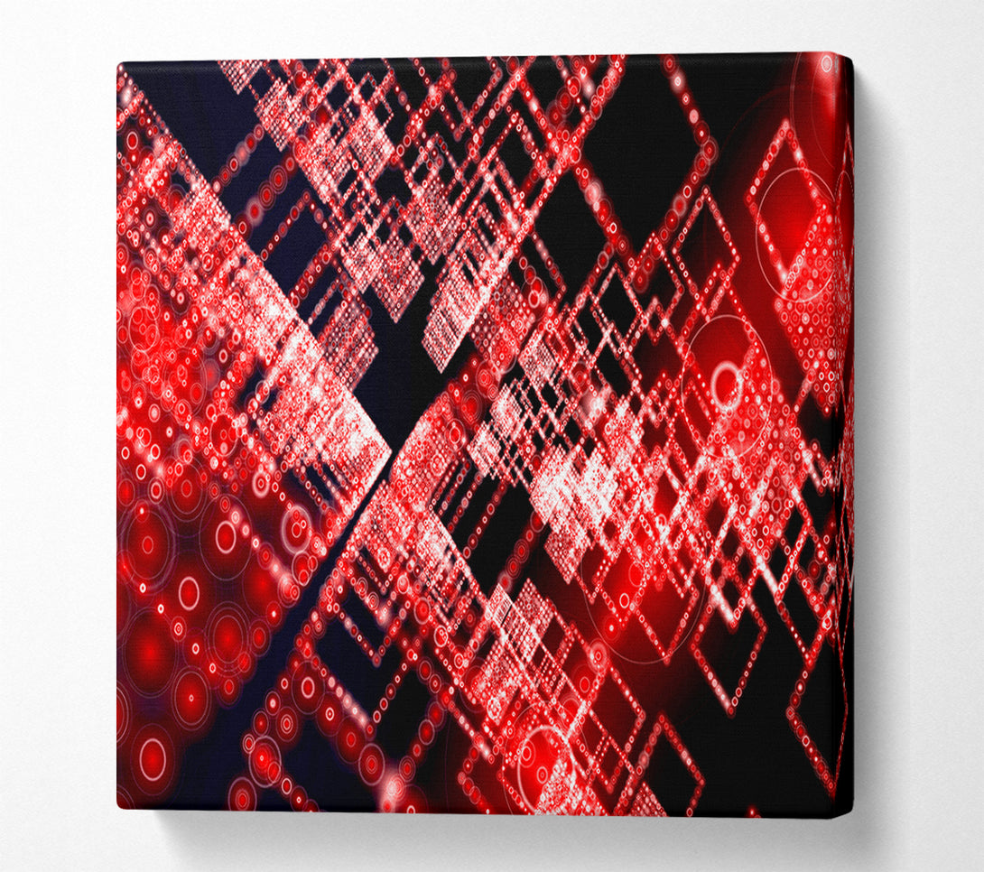  A Canvas Print of Red Surreal City Blocks Canvas Wall Art