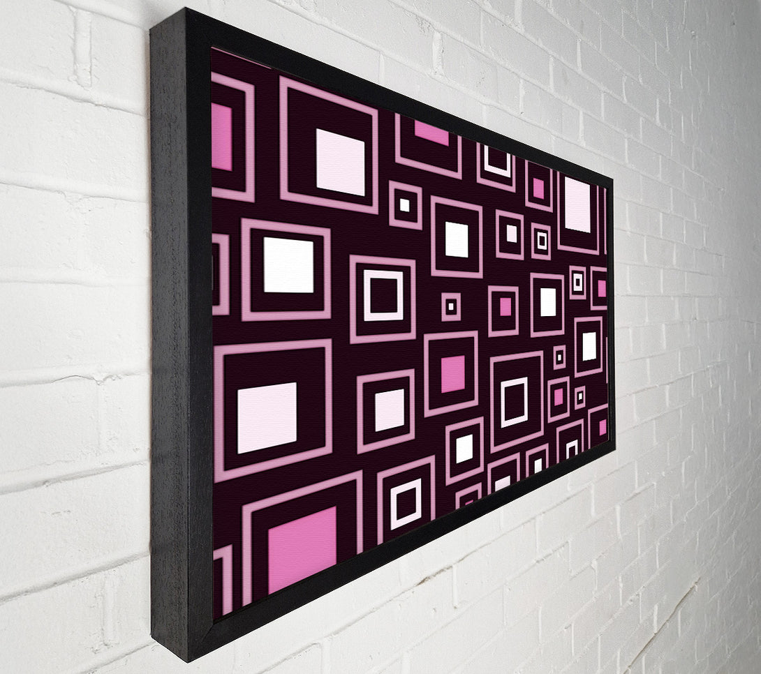  A Canvas Print of Squares In Squares Pink Canvas Art
