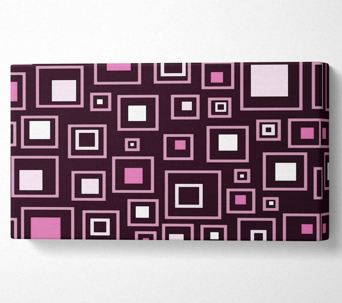  A Canvas Print of Squares In Squares Pink Canvas Art