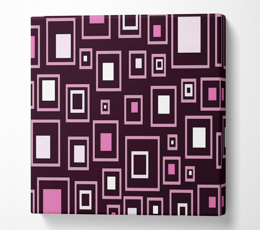  A Canvas Print of Squares In Squares Pink Canvas Art