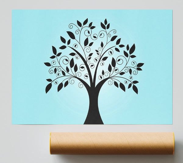 Surreal Blue Tree Print