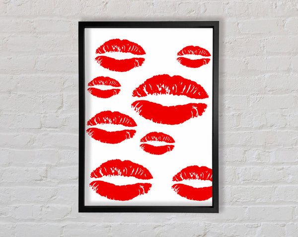 Red Lips Galore Framed Print