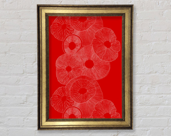 Intertwine Red Framed Print