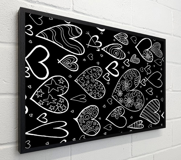Hearts White On Black