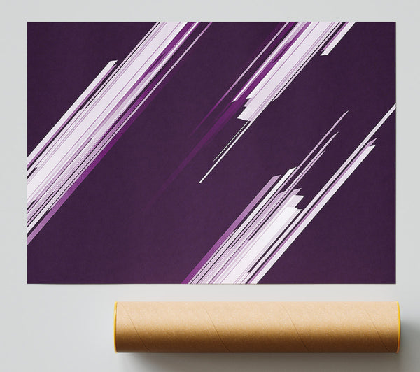 Shards Of Colour White On Purple Giclee Print