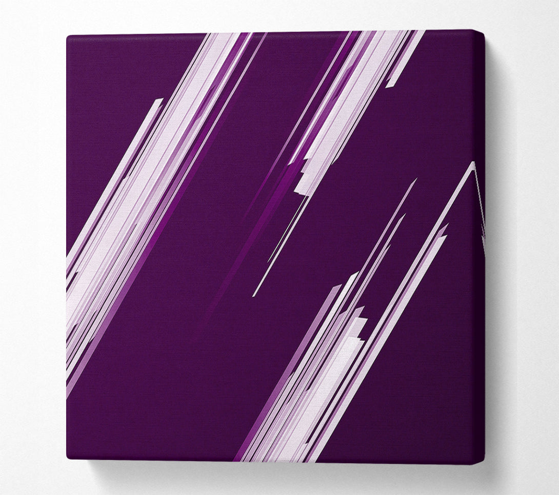  A Canvas Print of Shards Of Colour White On Purple Canvas Art