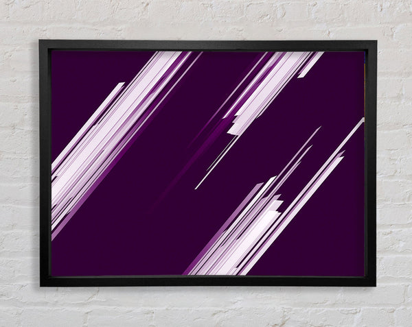 Shards Of Colour White On Purple Framed Print