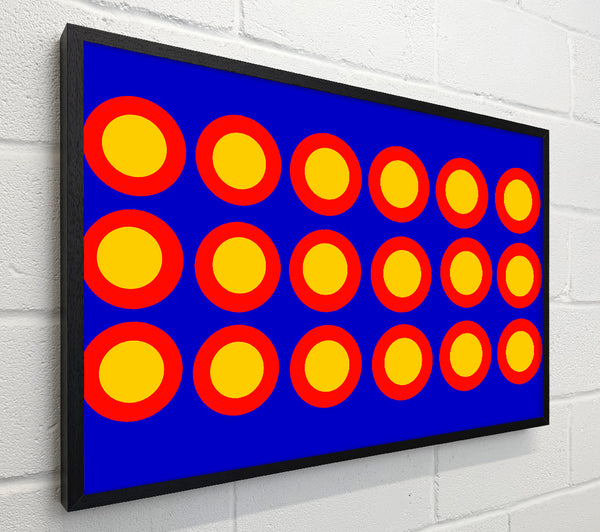 Circles Of Light Yellow On Blue
