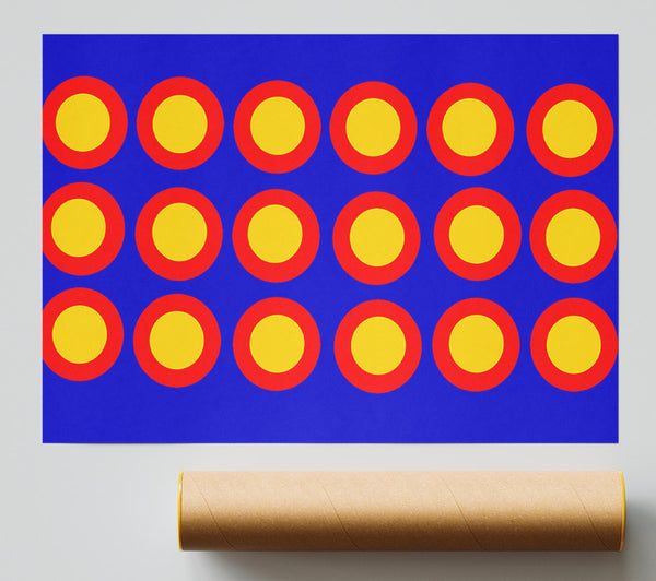 Circles Of Light Yellow On Blue Giclee Print