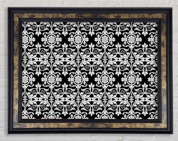 Confusion White On Black Framed Print