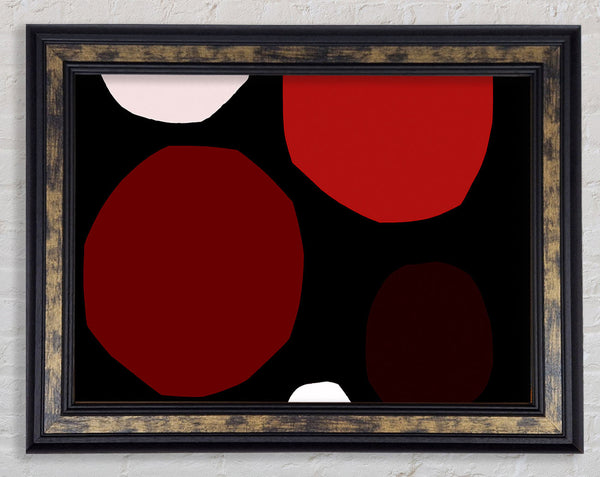 Ending In Itself Red On Black Framed Print