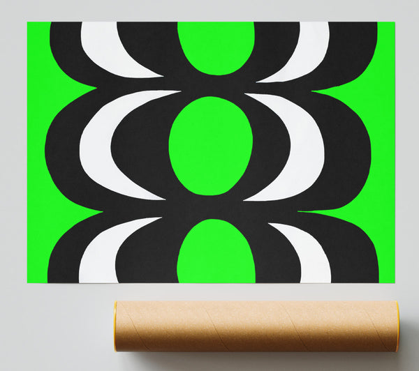 Space In Time Lime Green Poster