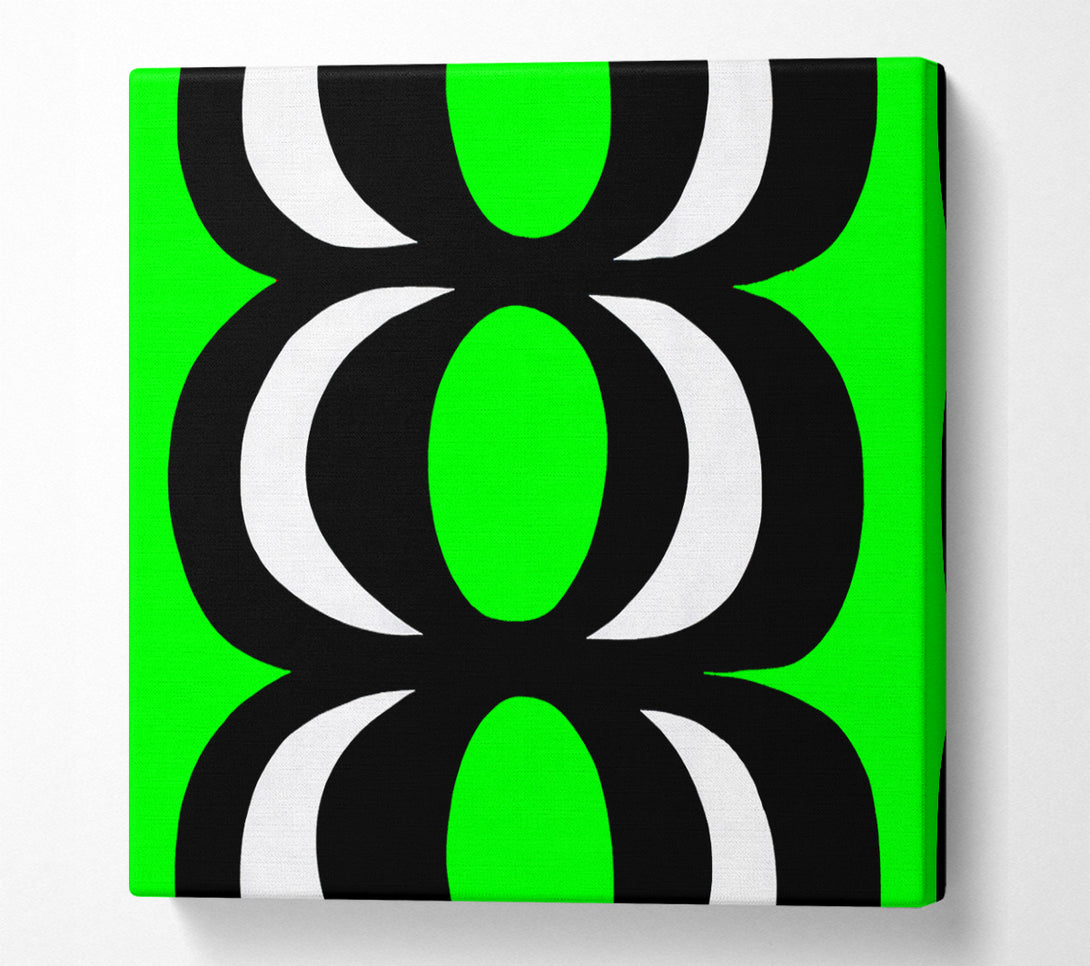  A Canvas Print of Space In Time Lime Green Canvas Print