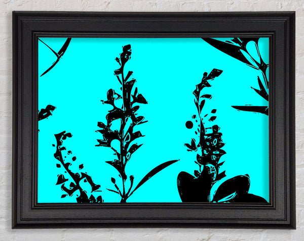 Freshness Of Beauty Aqua Black Framed Print