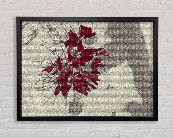 Retreat Grey Red Framed Print