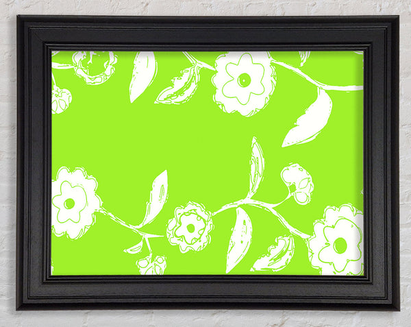 Flower Essence Lime Green Framed Print