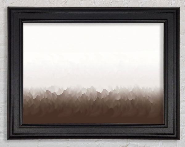 Abstract Ocean Beige On White Framed Print