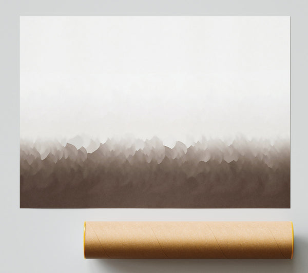 Abstract Ocean Beige On White Poster